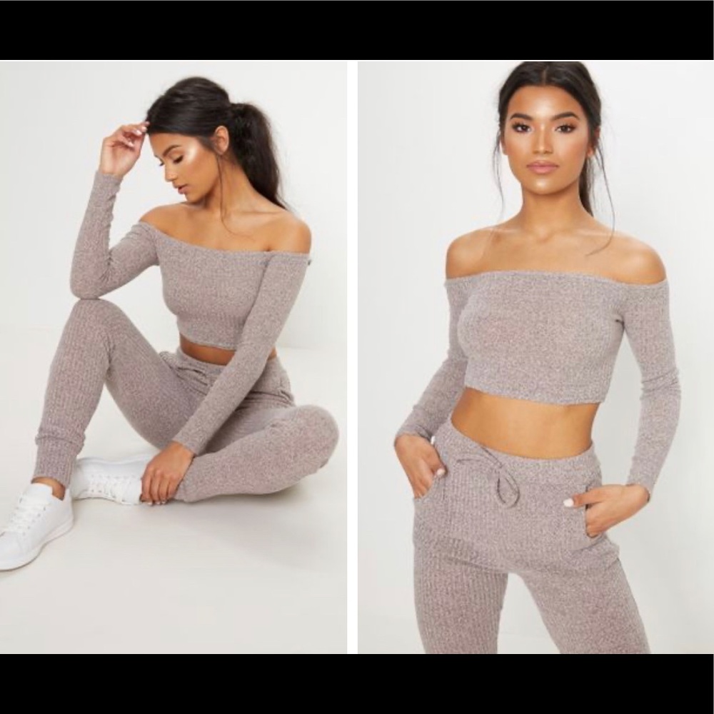 Pretty Little Thing Stone Bardo Knit Set